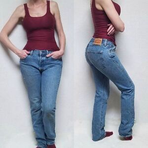 VINTAGE Levi's 501 Button Fly High Rise Stone Wash Denim Jeans